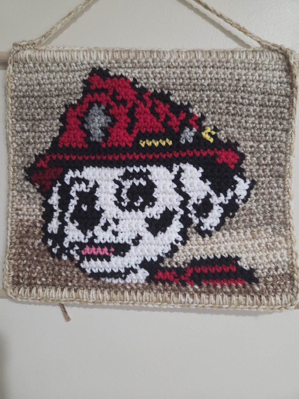 Handmade Crochet Paw Patrol Tapestry Marshall